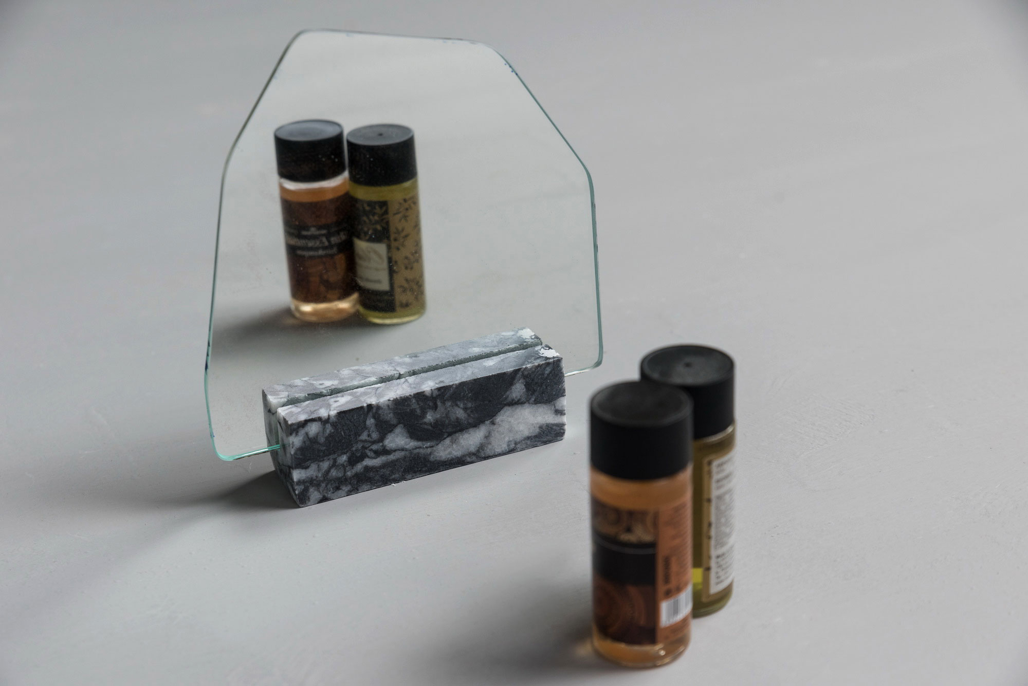 black hexagon  mirror marble