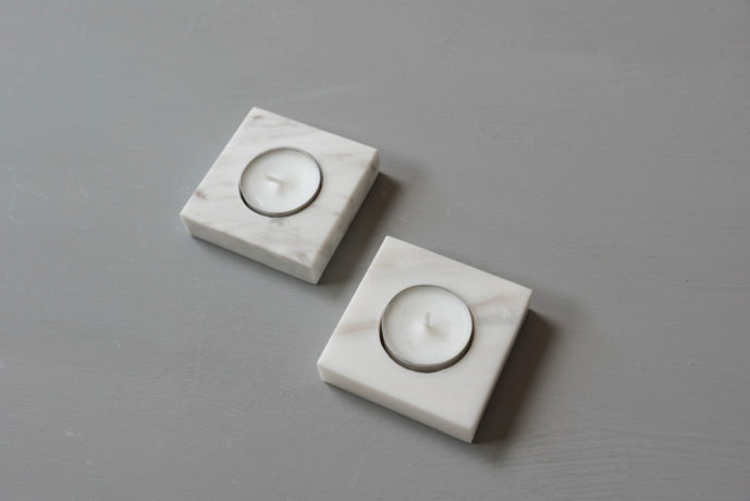 white candle holder